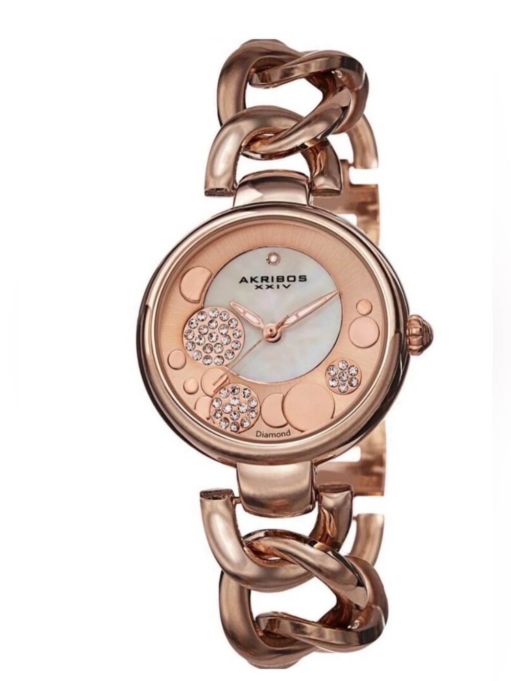 Akribos XXIV Women's Rose Gold Chain-Link Dial Watch